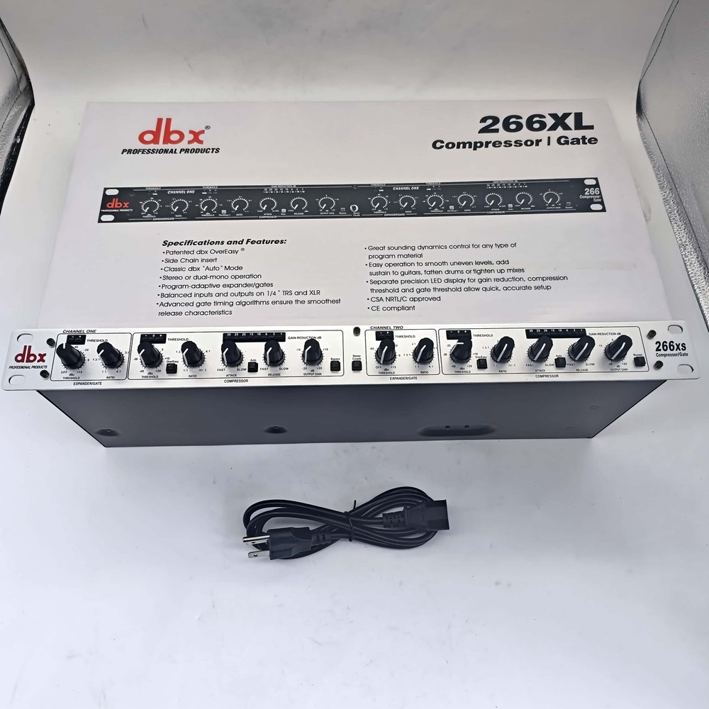 266xs dbx Dual Channel Compressor Gate Dynamics Processor w/ Side Chain Insert