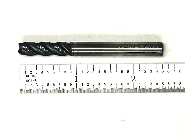 1/4 4 FLUTE SINGLE END SOLID CARBIDE 0.030 CORNER RADIUS END MILL OSG VG434-2503