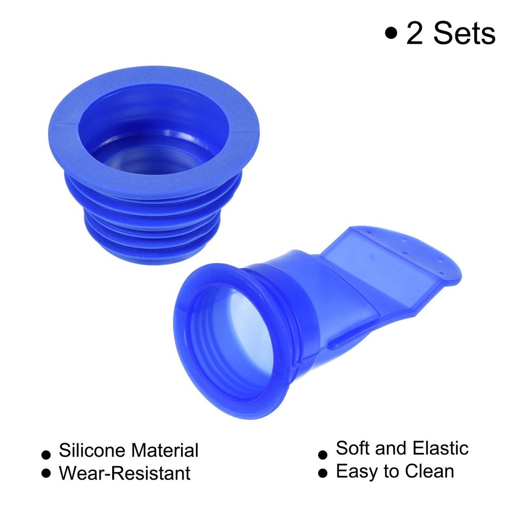 2 Set Sewer Drain Pipe Sealing Plug Blue Anti-odor Core