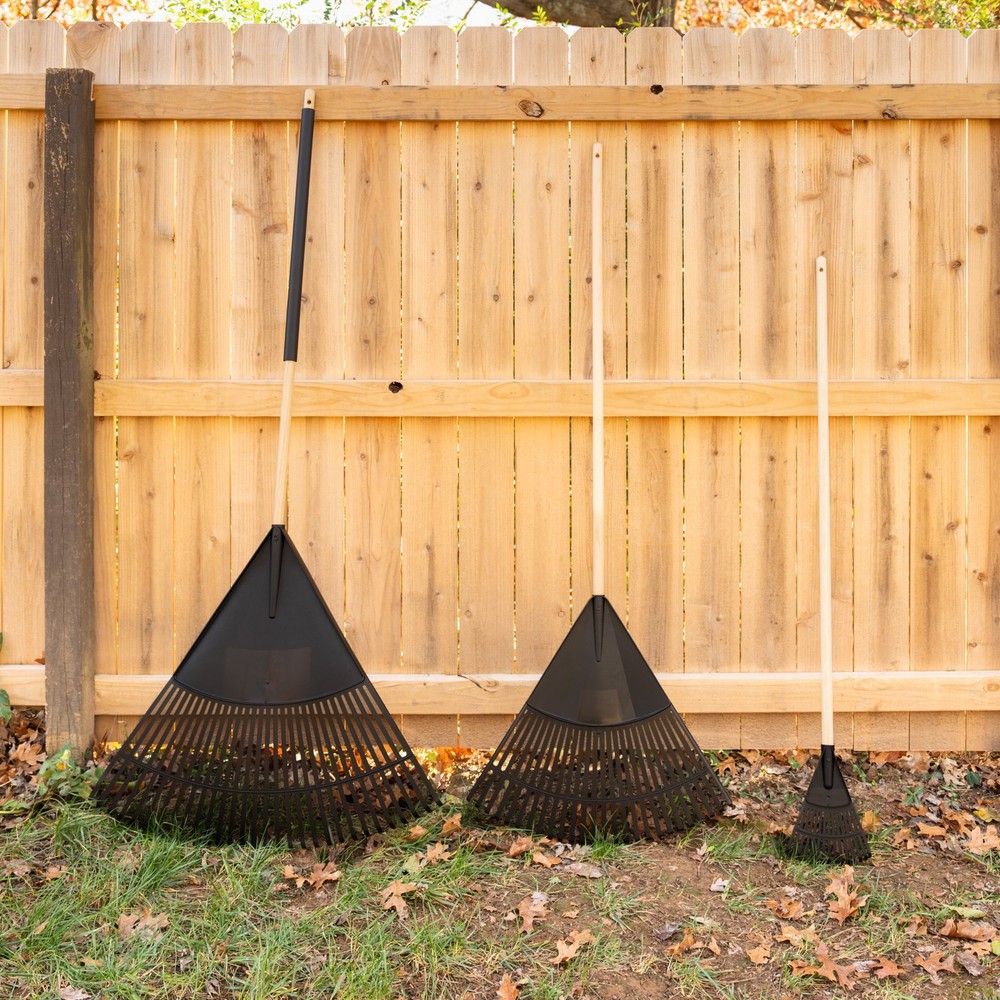 24-inch Wood and Poly Leaf Rake