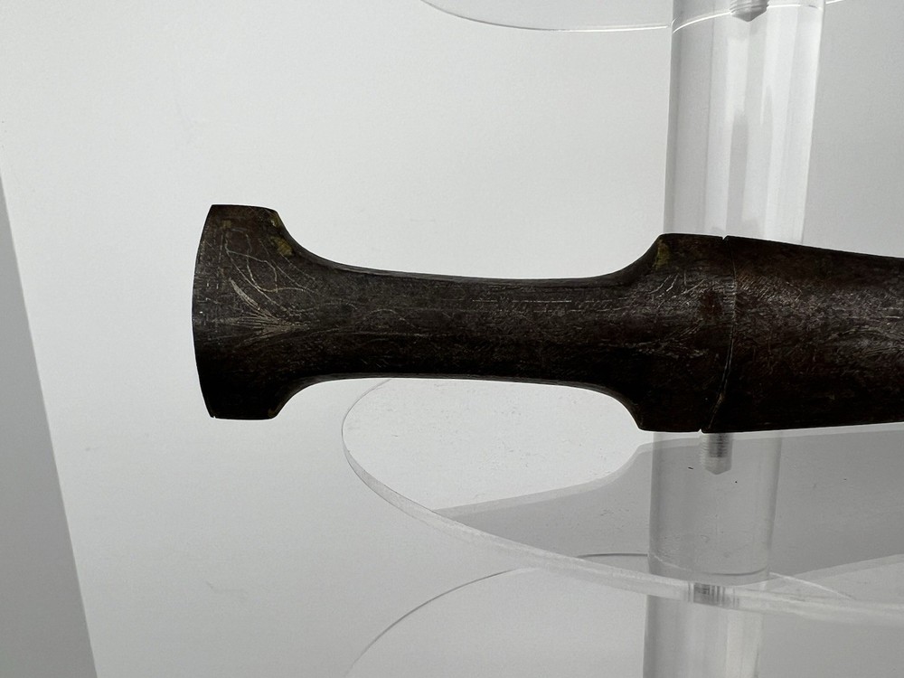 Double‑Edged Curved Ethnographic Dagger, Khanjar‑Influenced with sheath