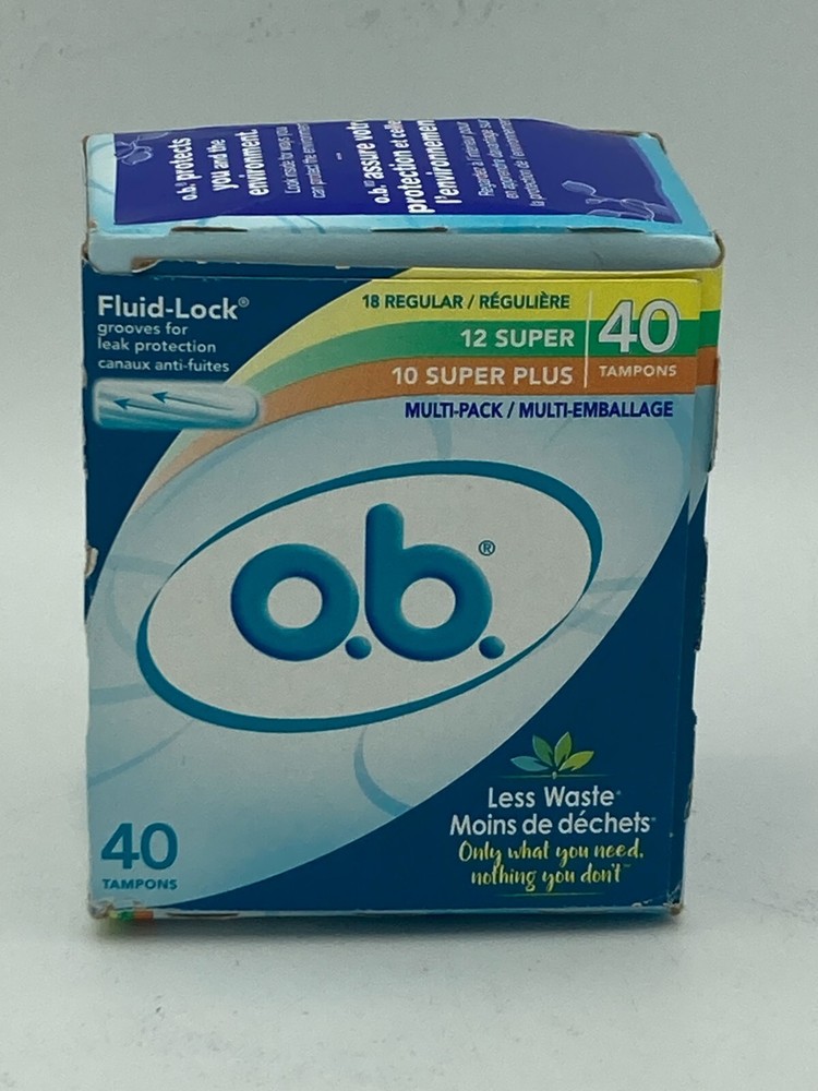 o.b. Tampons Multipack | Non-Applicator Tampon, Unscented | Regular/Super/Super