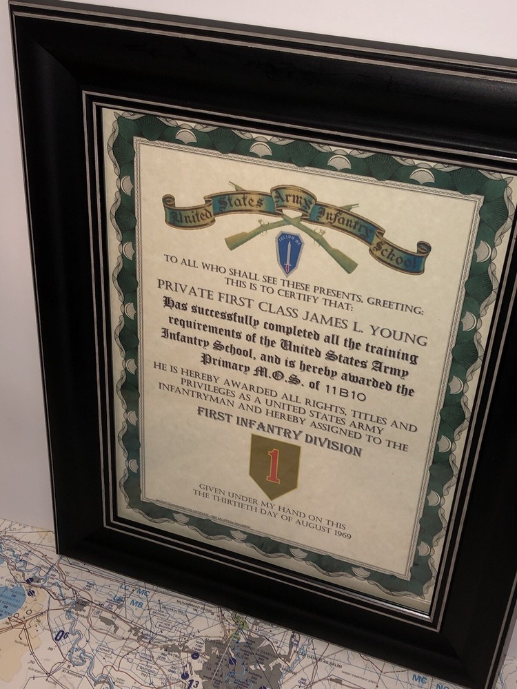 U.S. ARMY (1ST I.D.) INFANTRY TRAINING AND ASSIGNMENT CERTIFICATE
