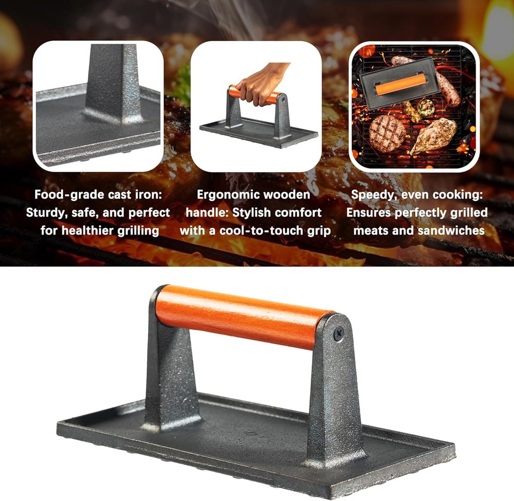vivicreate Bacon Press, Griddle Grill Meat rectangle