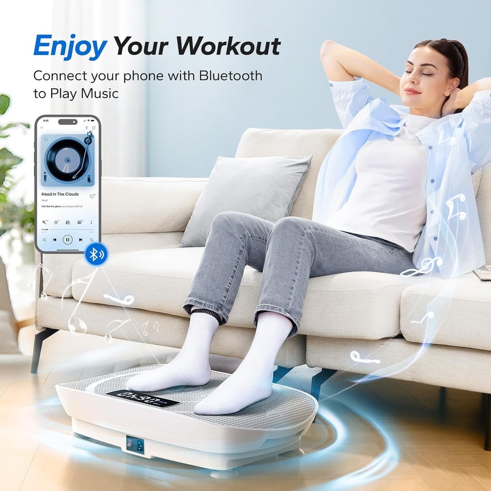 Merach Vibration Plate Exercise Machine, Whole Body Workout, Grey