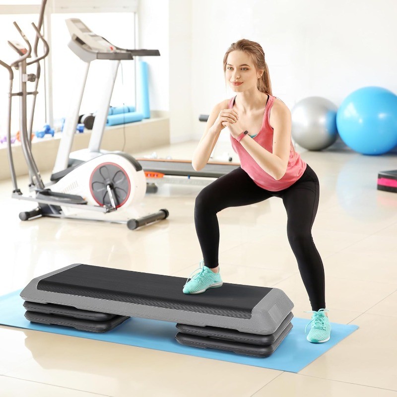 ZENY 43'' Exercise Aerobic Step Platform,Adjustable+4Stackable Risers