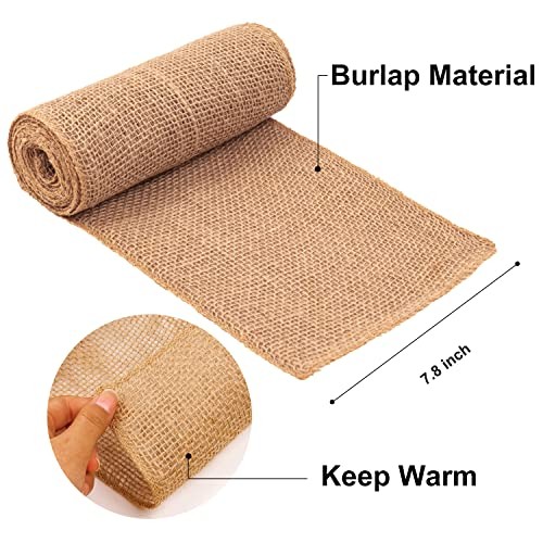 2 Rolls Burlap Tree Protector Wraps, 7.8" × 9.8' Winter Tree Trunk Guards 2PCS