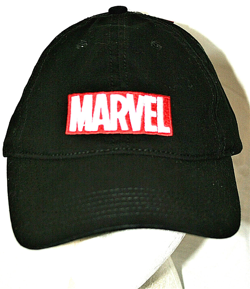 Marvel Comics Logo Black Baseball Trucker Cap Hat New OSFM
