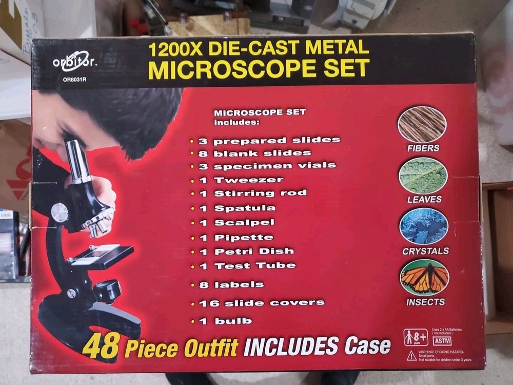 Orbitor 1200x Die Cast Metal Microscope Kit 48 Pieces