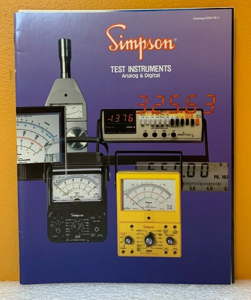 Simpson Test Instruments Analog & Digital Catalog 5700-TE-1.