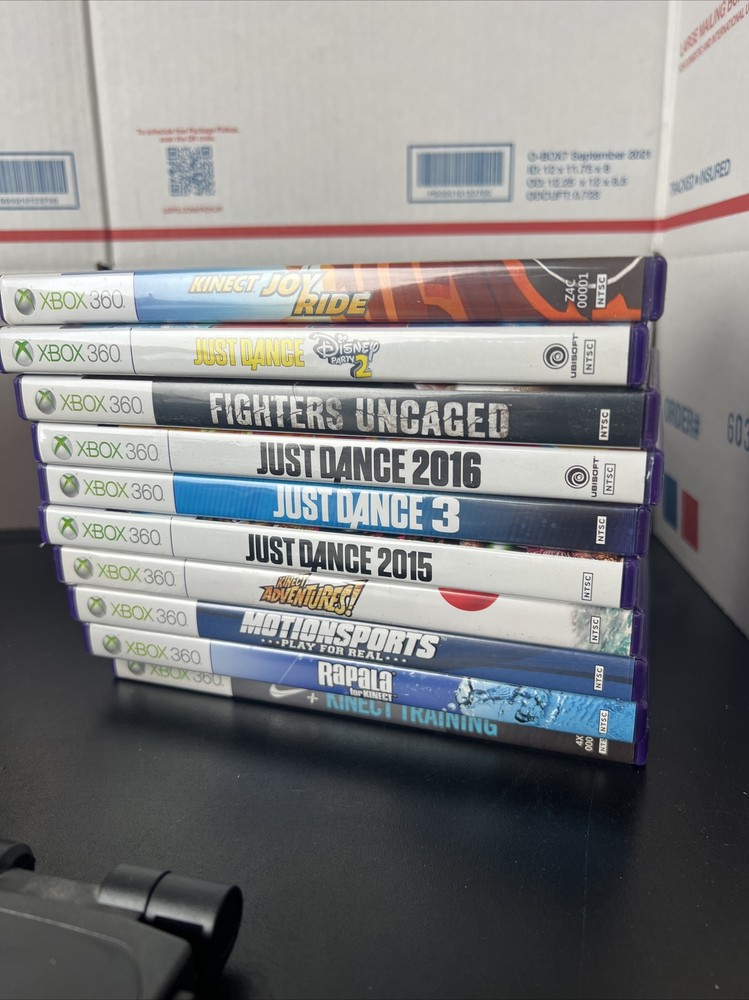 Microsoft Xbox 360 Kinect Connect Sensor 1414 Bundle with 10 Games - Tested