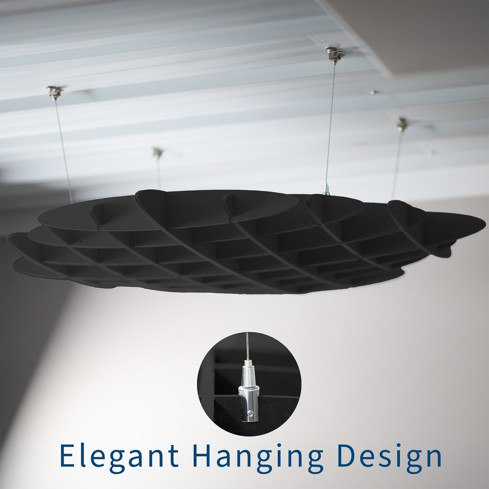 VIVO Black Acoustic Ceiling Waffle Panel
