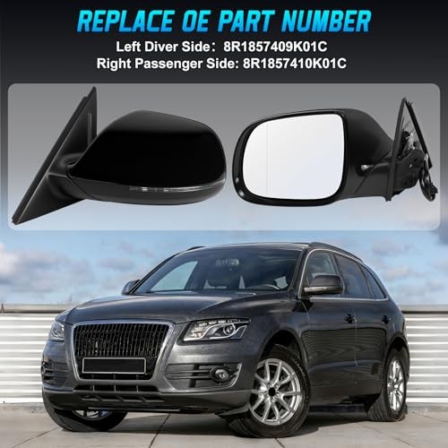 9 Pins Side Mirror Assembly Compatible with Audi Q5 2009 2010 Left Driver Side