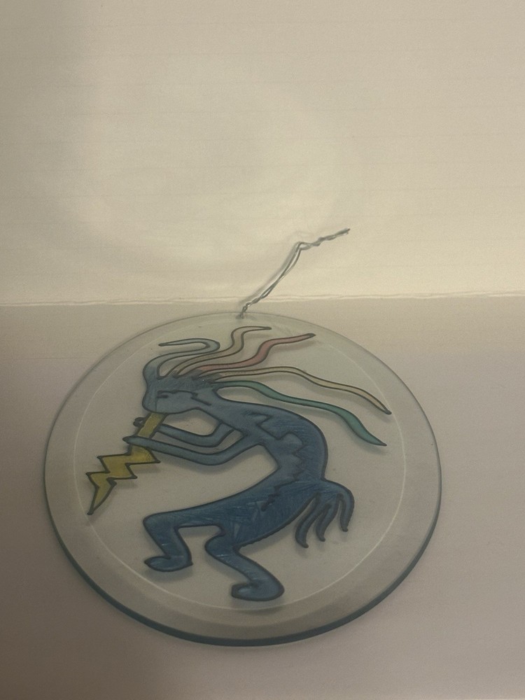 Hand-painted Native Kokopelli Sun-catcher Oval Wall Decor
