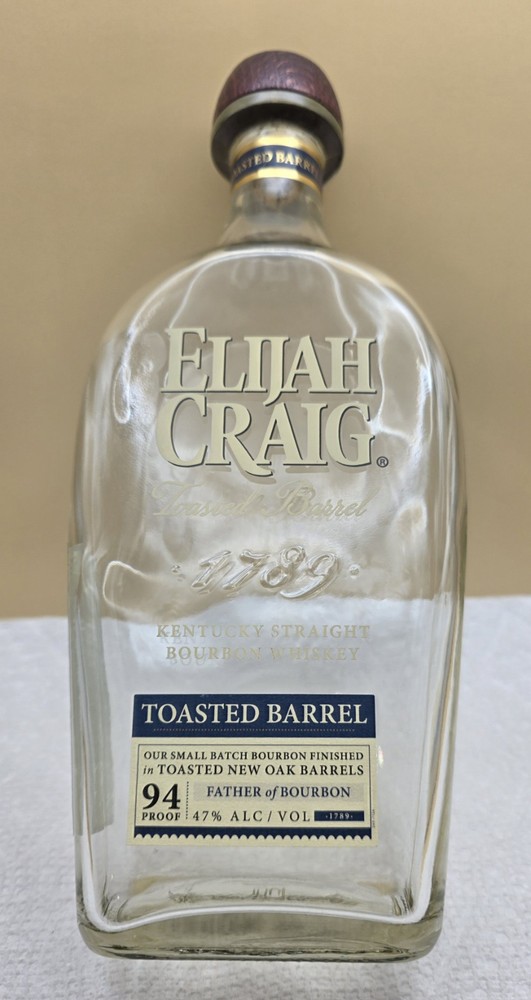 Elijah Craig Whiskey Glass Bottle 750 ml Empty