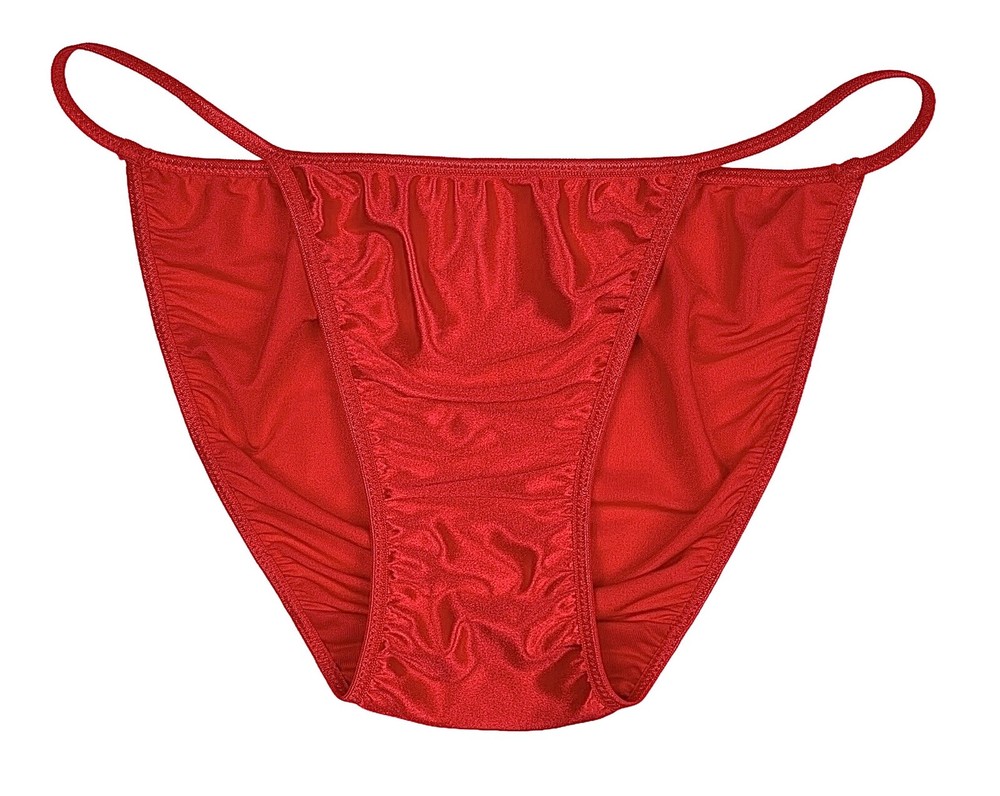 Satin String Bikini Second Skin Satin Red XL