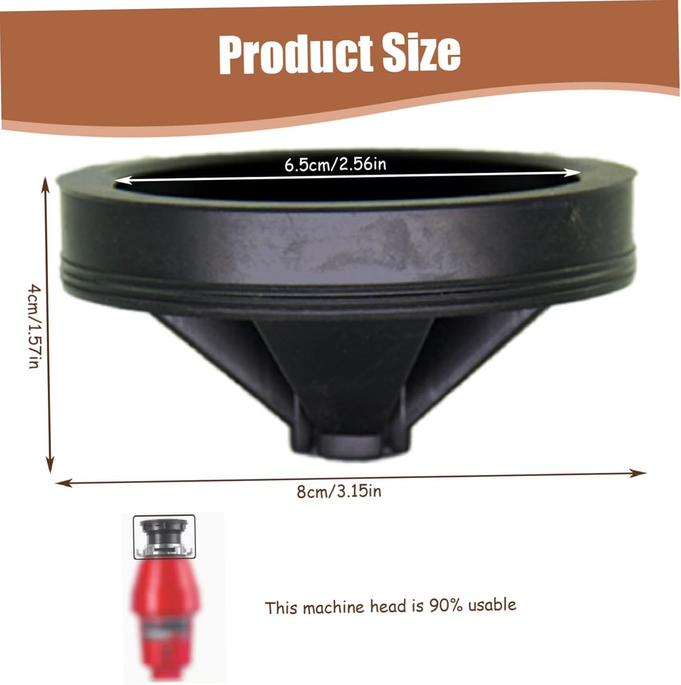 Garbage Disposal Rubber Insert, Garbage Disposal Splash Guard 3.15" Quiet Black