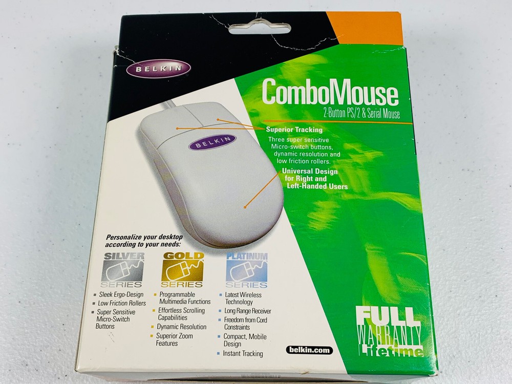 🔥Vintage 1999 • Belkin 2 Button Wired Combo Mouse • PS 2