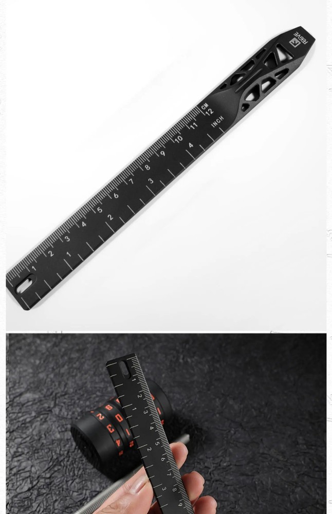 EDC Titanium Alloy Ruler Measurement Drawing Ruler Math Multi-functional Tools