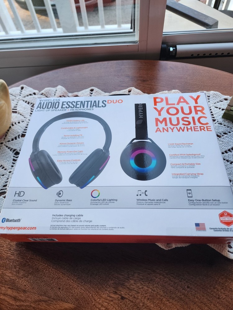 Hypergear Wireless Audio Essentials Duo With Light-Up Bluetooth Speaker
