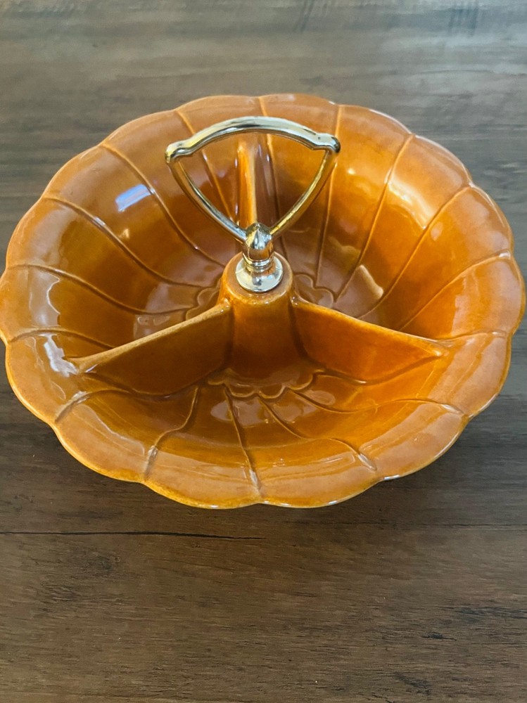 CANDY BOWL TRI-ceramic dish orange