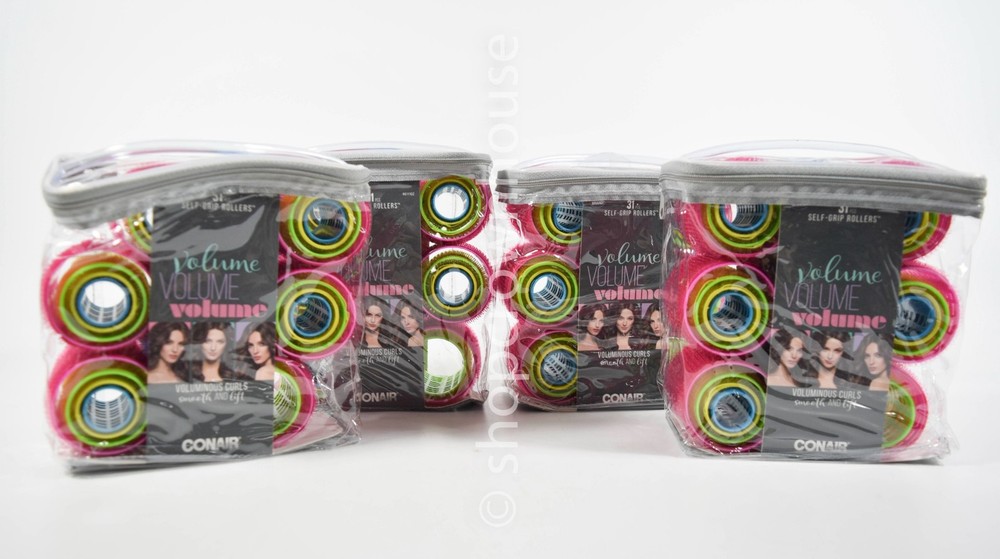 4 Pks Conair Self-Grip Rollers-Voluminous Curls-31 Assorted Size Rollers-#61110Z