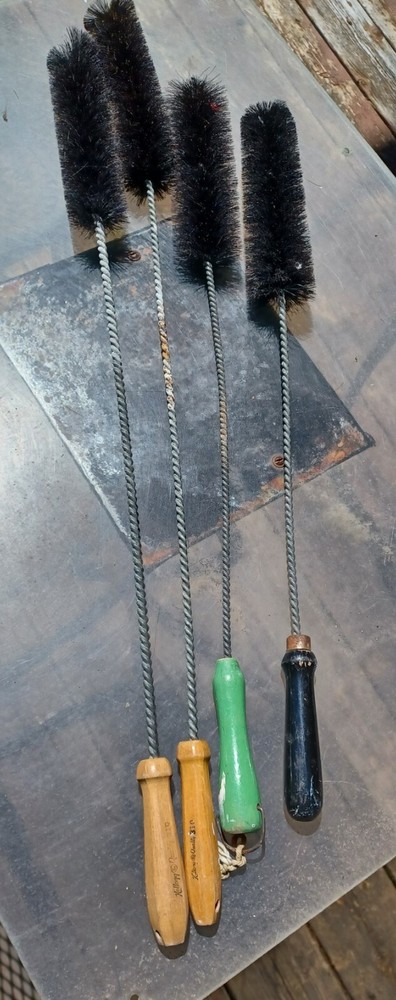 3 Vintage Bristle Bottle Cleaners Long Handle