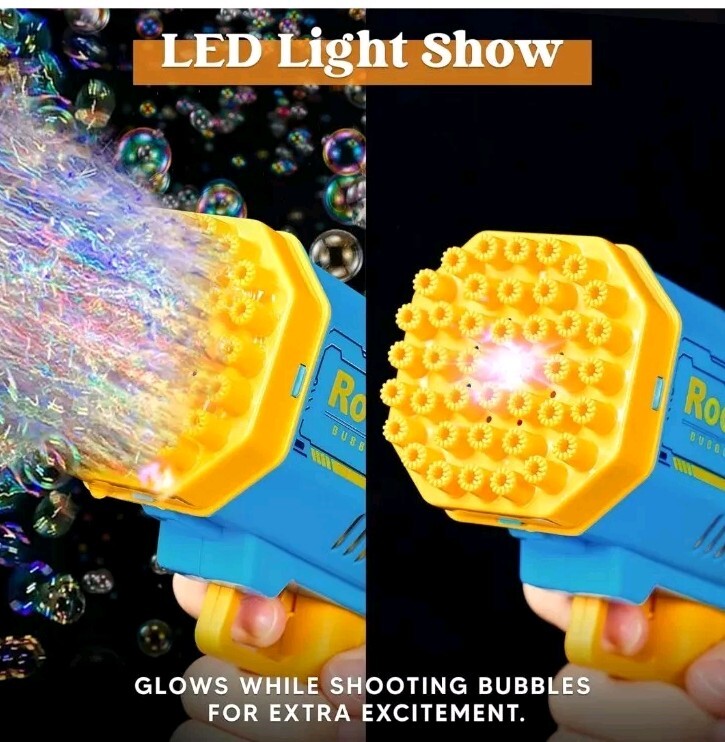 40 Hole Rocket Launcher Bubble Machine Gun Toy