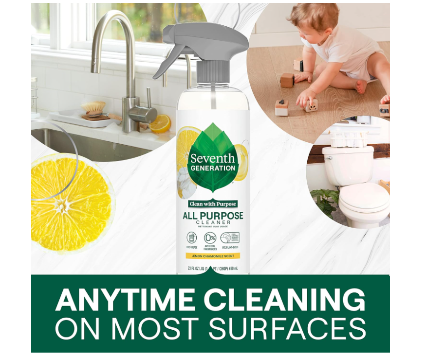 Seventh Generation All Purpose Cleaner, Biodegradable Formula, Free & Clear 23OZ