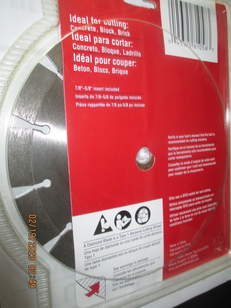 Vermont American Segmented Diamond Cutting Blade 7'' NEW