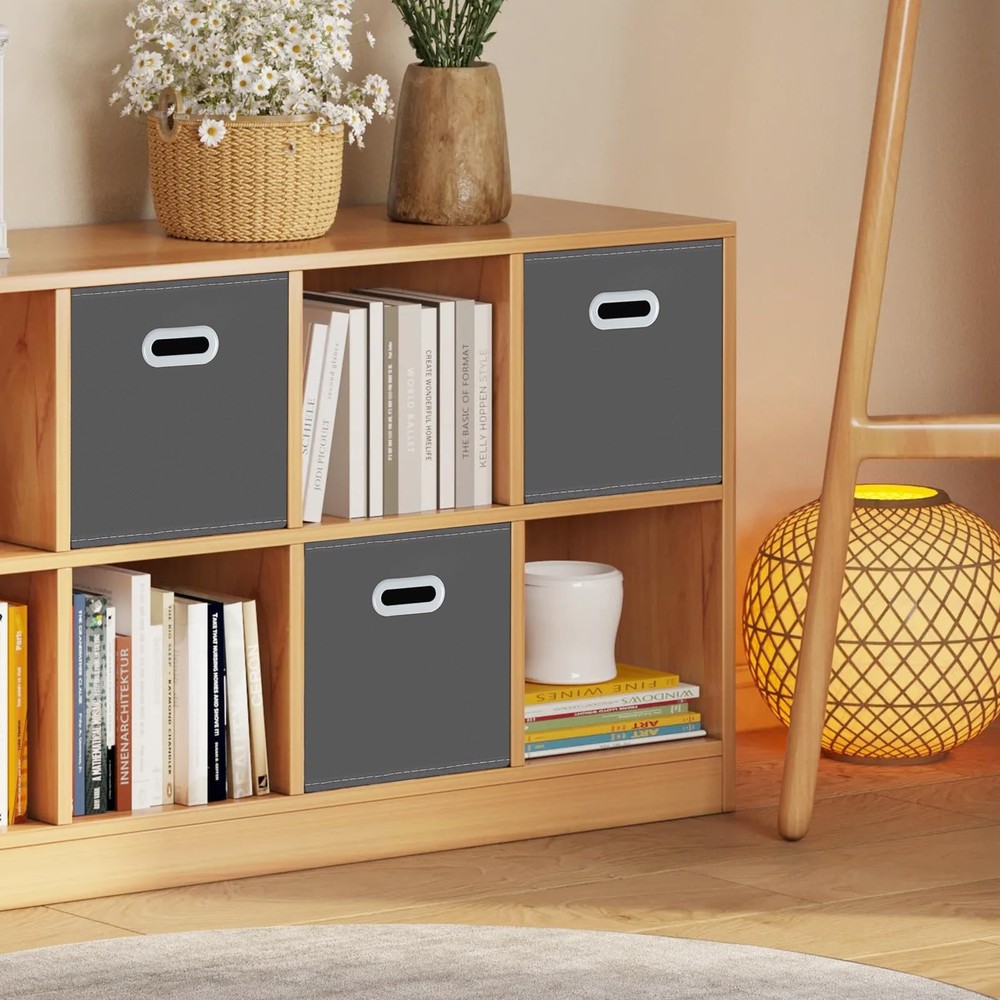 Yunkeeeper storage bins Cubes, Fabric Cube Organizer with Handle, Foldable Cu...