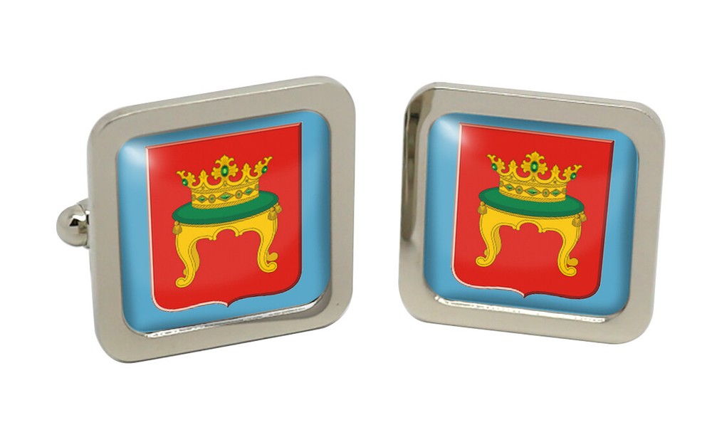 Tver (Russia) Square Cufflink in Chrome Box