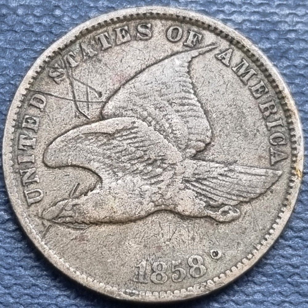 1858 Flying Eagle Cent 1c Better Grade Details #82550
