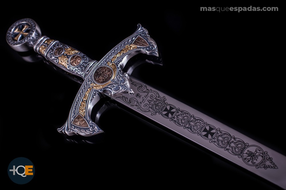 Marto - Silver Templar Sword with Gold