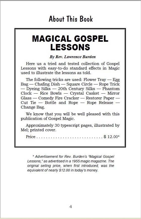 Magical Gospel Lessons by Rev. Lawrence Burden (magic with a message)