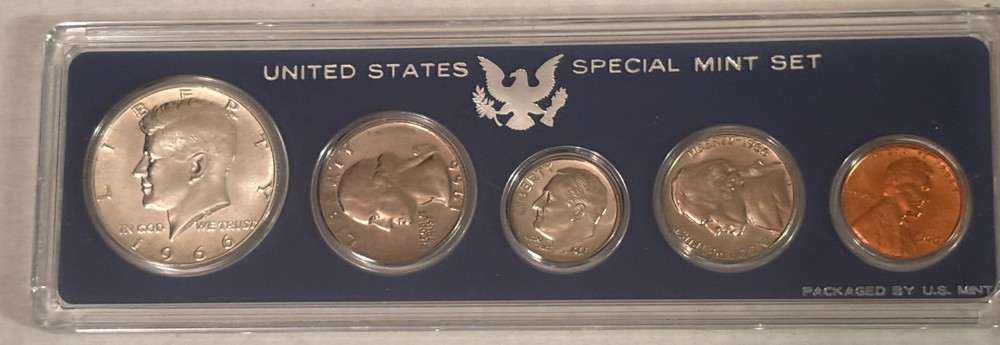 1966 SMS US Special Mint Set 40% SILVER Kennedy