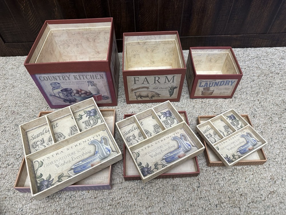 Farmhouse Nesting Storage Boxes
