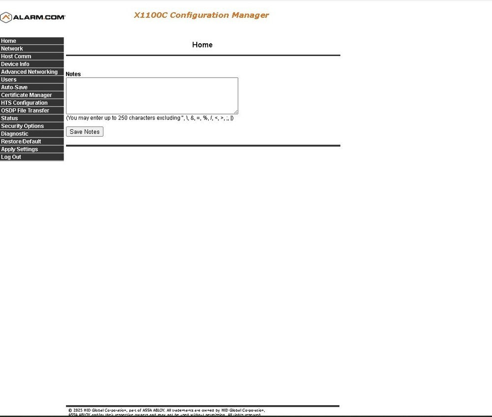 HID Alarm.com ADC-AC-X1100C-NP Panel