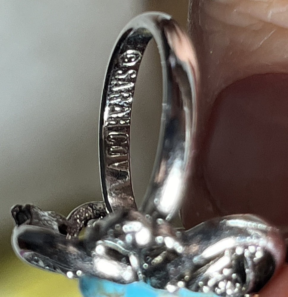 Vintage Flower Moon Silver Ring Size 6