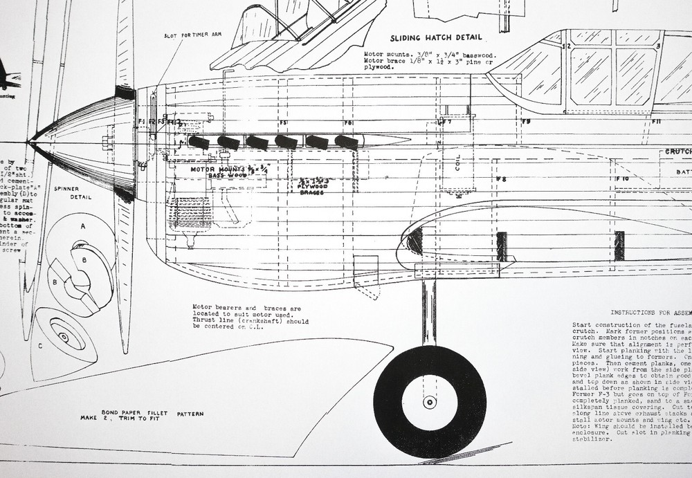 P-40F WARHAWK Plan & Patterns for Miniature Aircraft's 48in FF UC Model Airplane