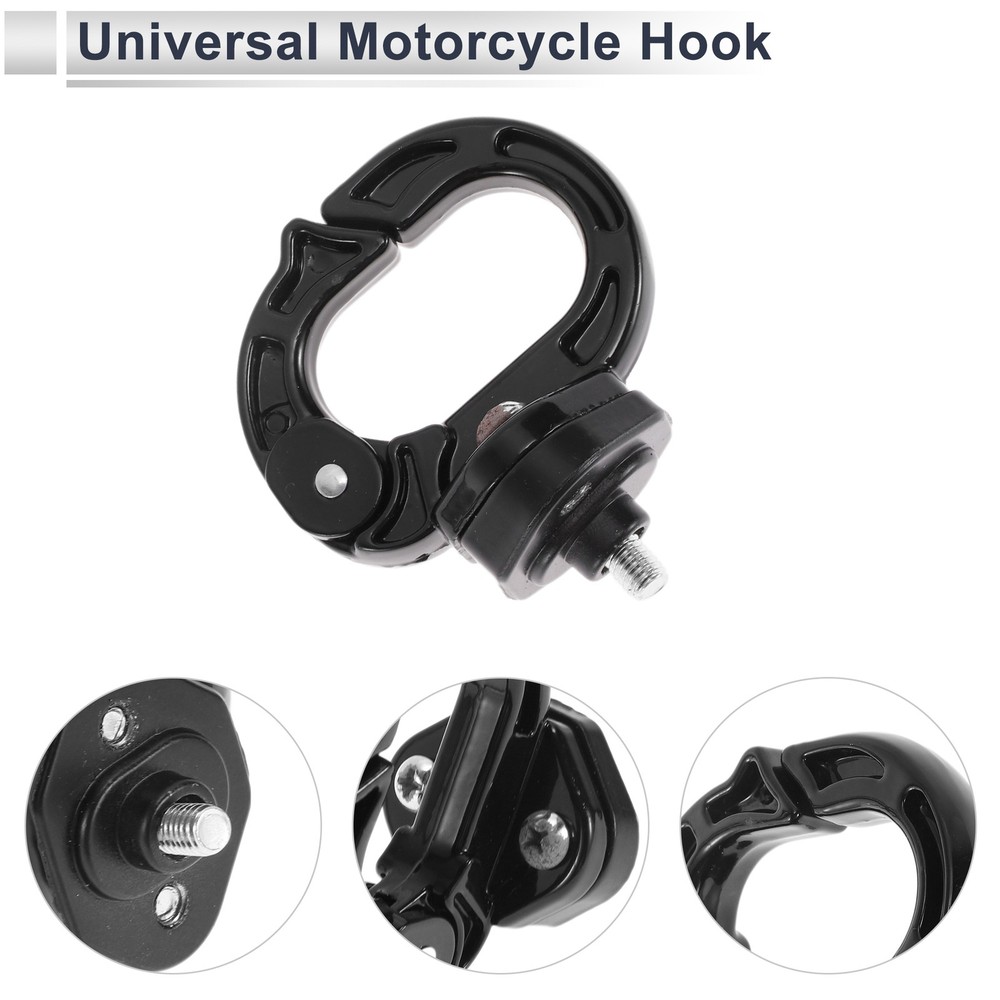 Alluper Alloy Motorcycle Hook for Mini Round Shape 1pc Black