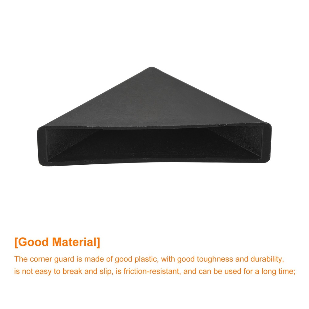 8Pcs Corner Protectors 12x66mm Plastic Triangle Corner Guards Cushion Black