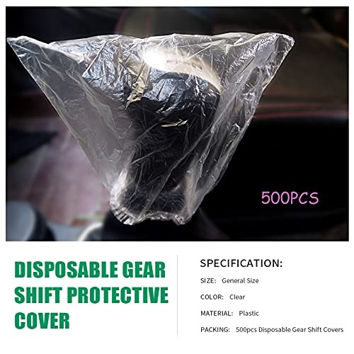 500PCS Disposable Gear Shift Cover Plastic Transparent Car Gear Shift