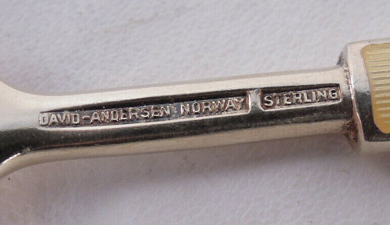 DAVID ANDERSEN STERLING SILVER AND TWO TONE ENAMEL FORK