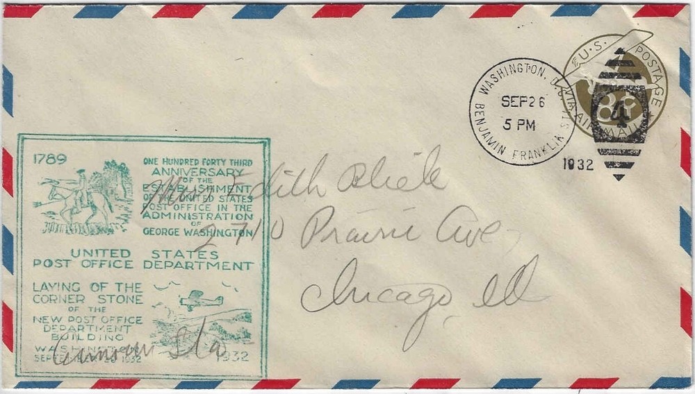FDC's #UC1, UC3, UC7 -- DC cxls -- Postal Stationary