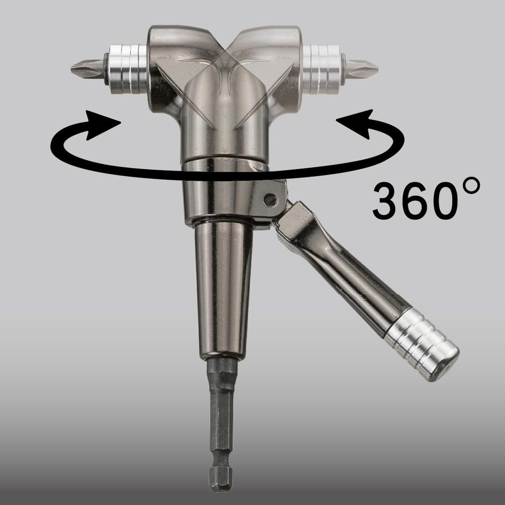 KESI Tool 1/4" Dr Impact Right Angle Drill Attachment, Right Angle Drill, 360...