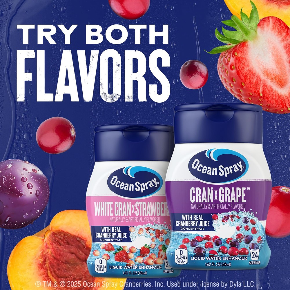 Ocean Spray Liquid Water Enhancer, Cran-Grape, Zero Sugar with Real Cranberry
