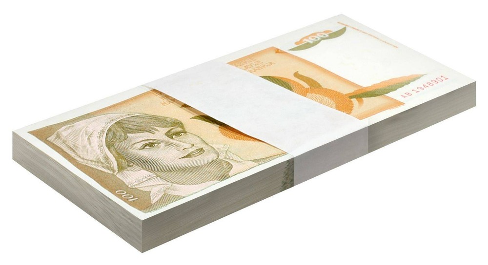 Yugoslavia 100 Dinara, 1990, P-105, UNC X 100 PCS Bundle Pack