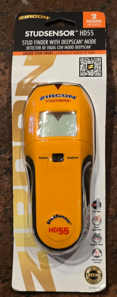 Zircon StudSensor HD55 Metal & Wood Stud Finder with Deep Scan