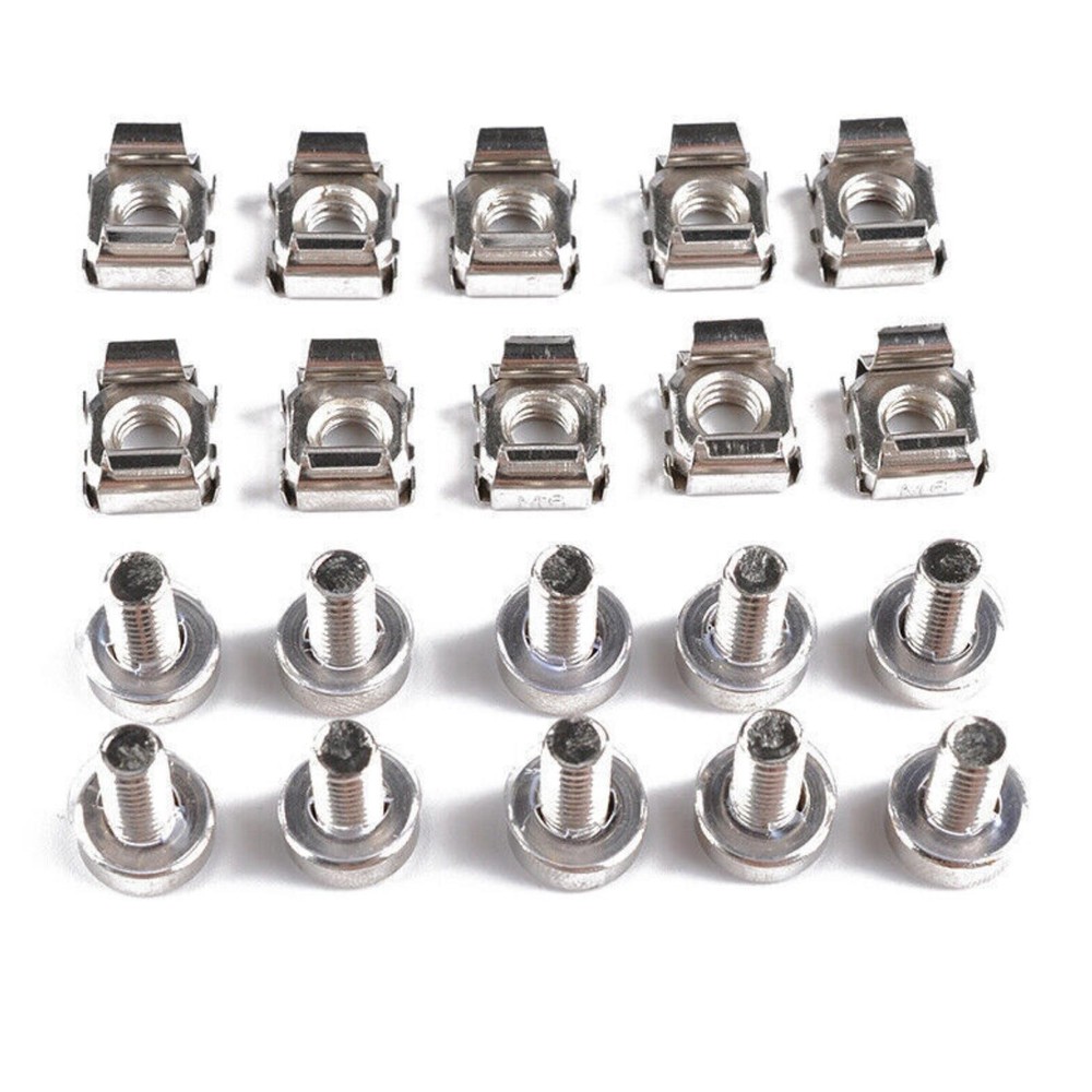 10pcs M5 Mounting Square Hole Cage Nuts & Screws For Server Rack Cabinet